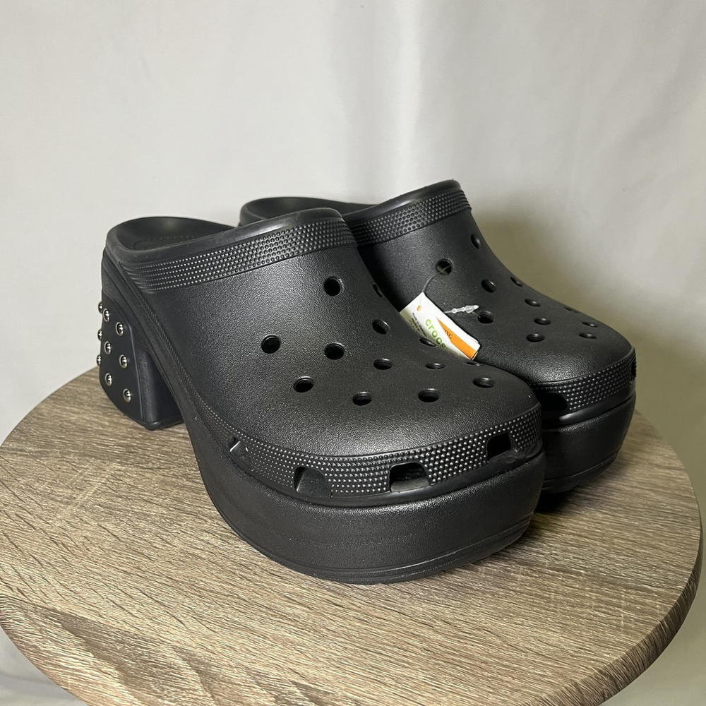 Crocs Siren Studded Heel Clog Black Mens 12 Platform Studs Shoe Slip On Y2K